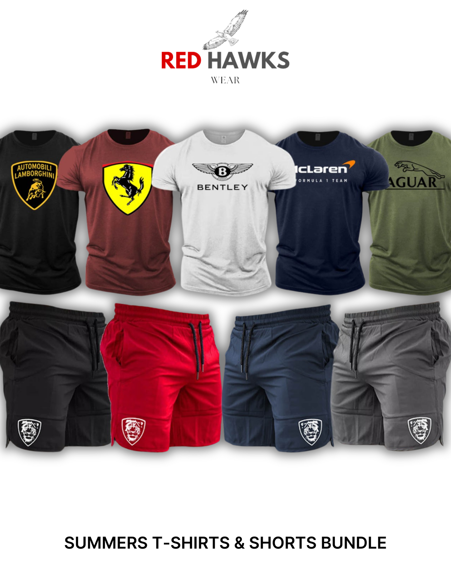 Pack of 9 Bundle Deal - 5 Printed T-Shirts & 4 Shorts